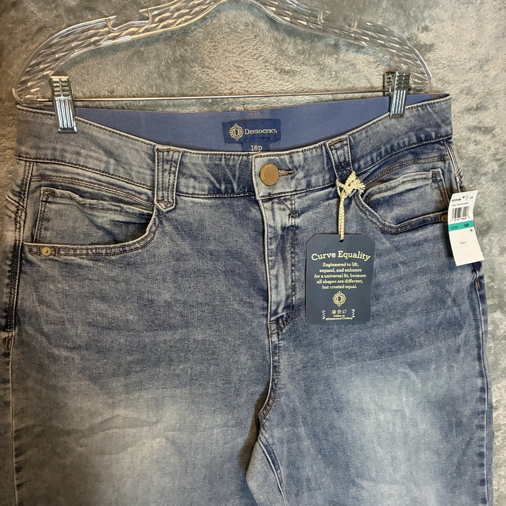 Democracy Womens Ab Solutions Wide Leg Jeans 16P Tummy Control Slimming NWT